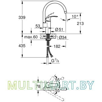 Смеситель Grohe Eurosmart New (33202DC2) картинка 2
